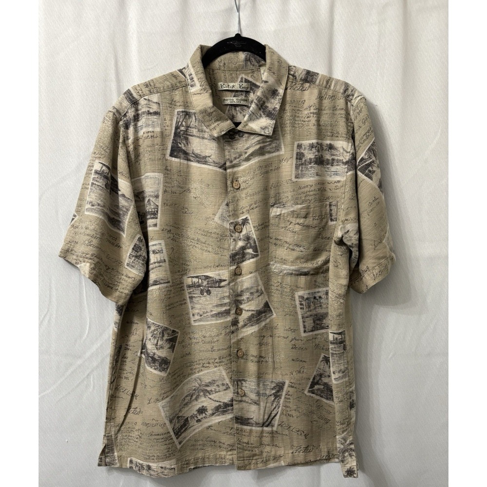 Batik‎ Bay 100% Silk Short Sleeve Shirt Size Large